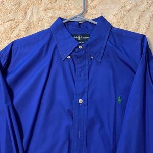 Ralph Lauren classic fit royal blue w/grn polo